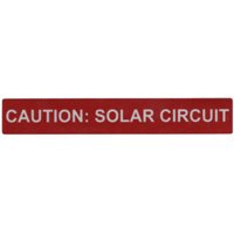 Solar Label, CAUTION: SOLAR CIRCUIT, Red