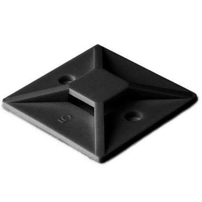 4-Way Cable Tie Mounting Base, 0.18", Black