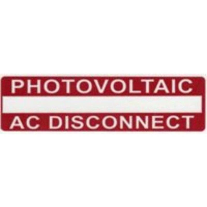 Photovoltaic AC Disconnect Labels