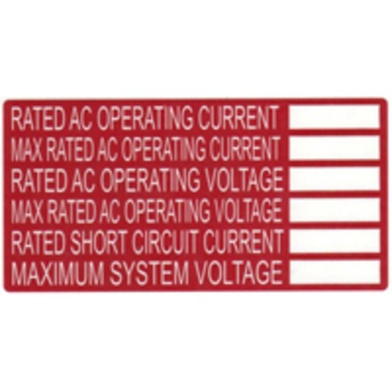 AC Rating Label