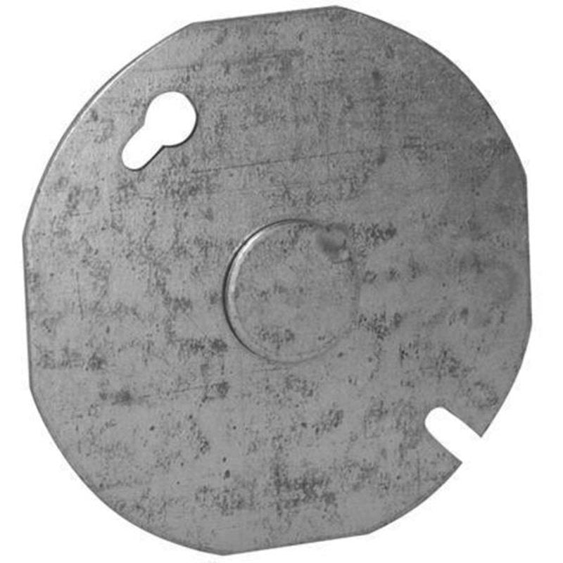 3-1/4" Octagon/Round Box Cover, Blank, Metallic