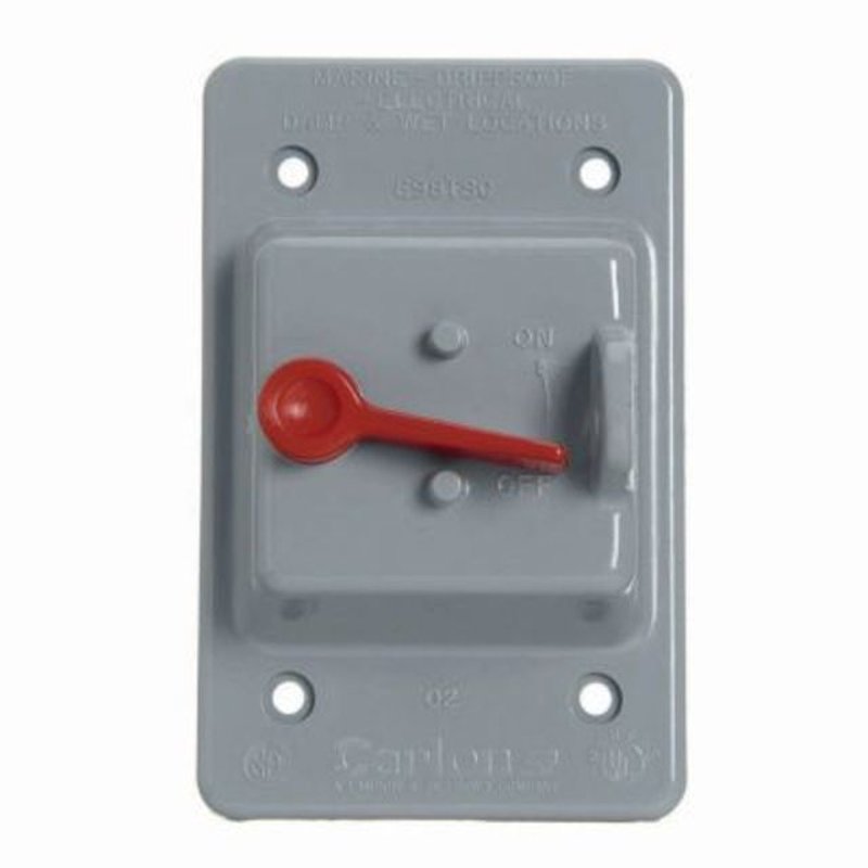 Weatherproof Cover, 1-Gang, Toggle Switch, Vertical, Non-Metallic, Gray
