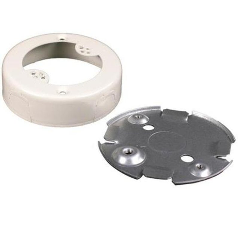 Round Outlet Box, 500/700 Series Raceway, Steel, Ivory