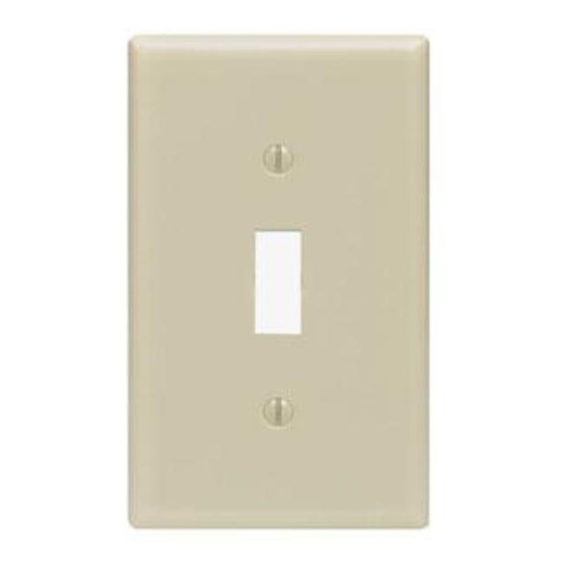 Toggle Switch Wallplate, 1-Gang, Thermoset, Ivory