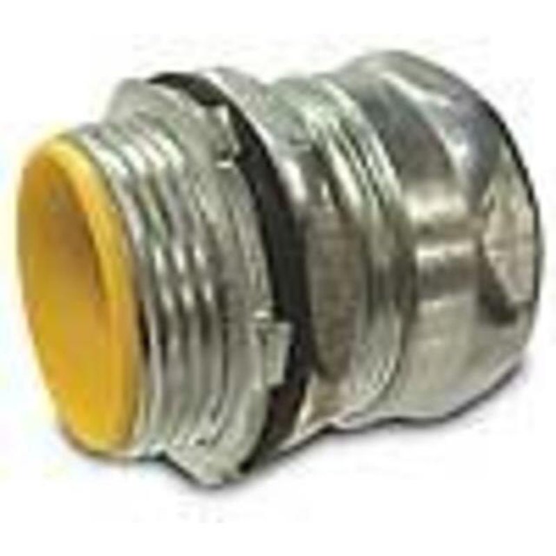 EMT Compression Connector, Steel, 4 inch, Insulated