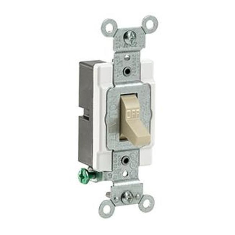 1-Pole Switch, 15 Amp, 120/277V, Ivory, Side Wired, Commercial