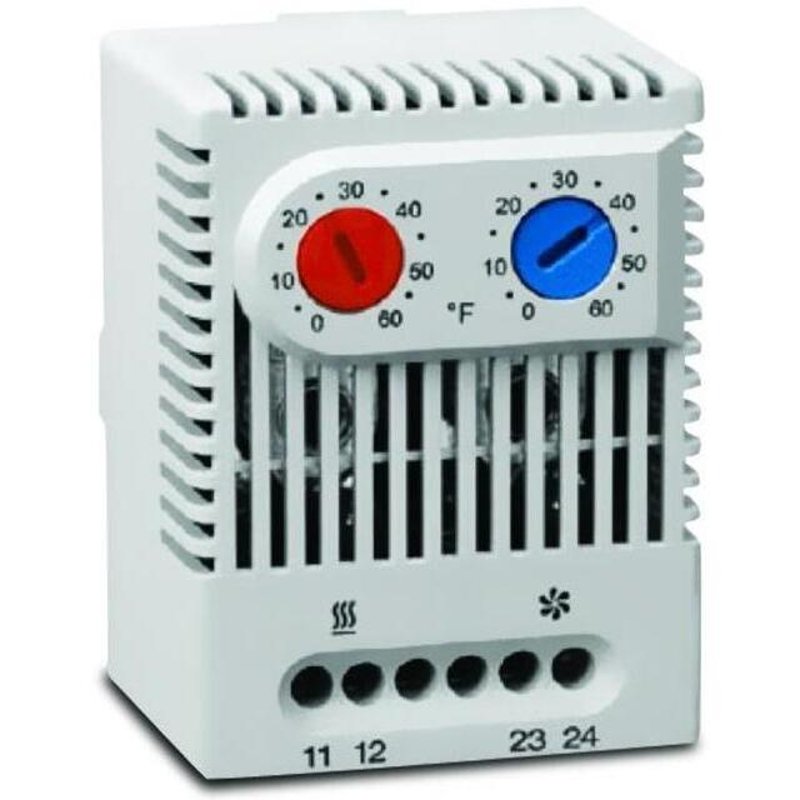 Dual Thermostat, NO & NC Contacts, Temperature Range: 32 to 140 F