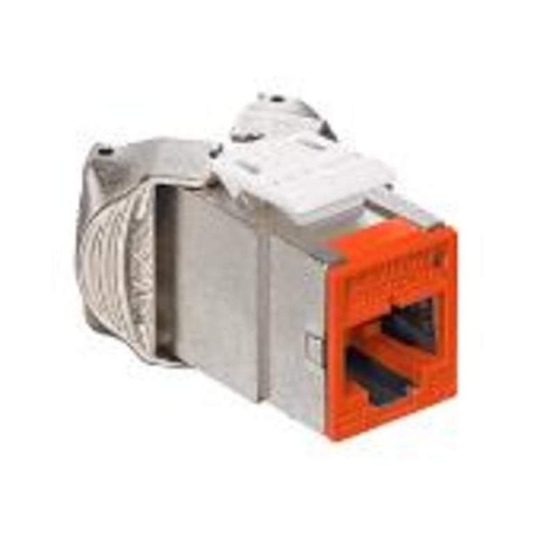 Atlas-X1 Cat 6A Shielded QuickPort Connector, Component-Rated, Orange