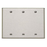 Blank Wallplate, 3-Gang, 302 Stainless Steel, Standard, Box Mnt By Leviton 84033-40