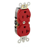 Duplex Receptacle, 20A, 125V, Slim, Red, Commercial Grade By Leviton 5362-SR