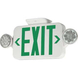 Combo Emergency/Exit Light, Universal Face, Green Letters, Canopy By Compass CCG