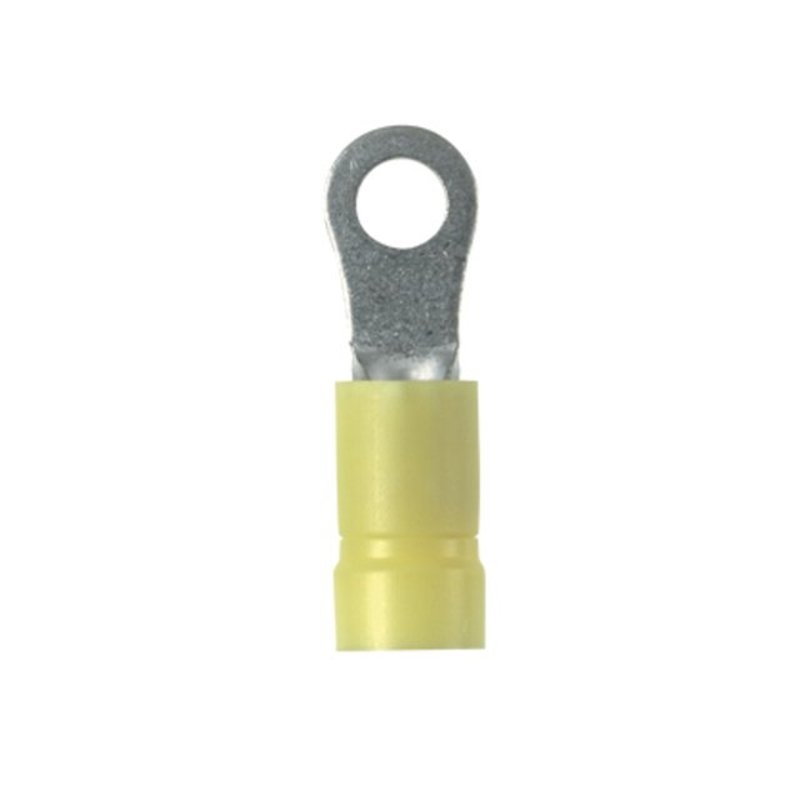 Ring Terminal, Vinyl Insulated, Funnel Entry, 12 to 10 AWG, #10 Stud