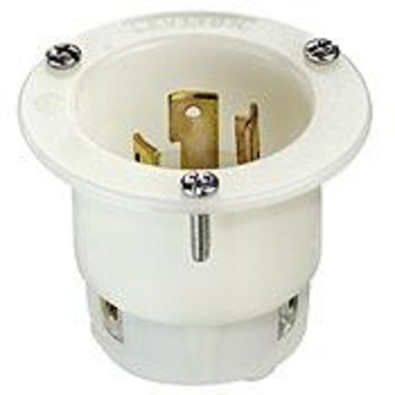 Locking Flanged Inlet, 30A, 250V, 2P3W