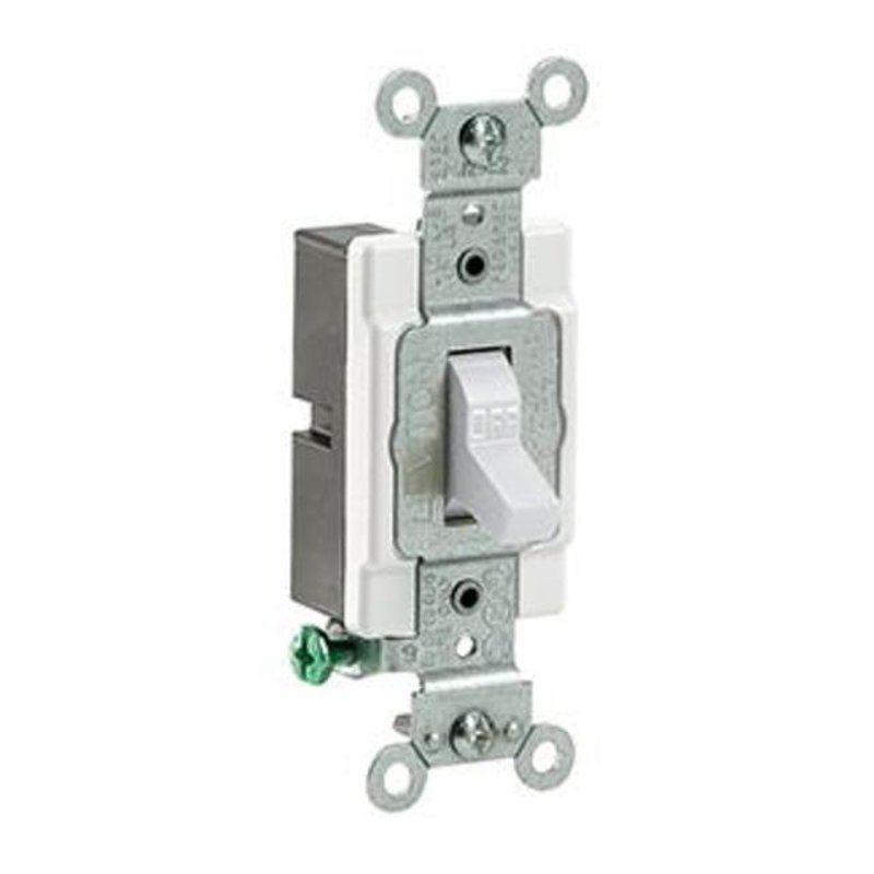 1-Pole Switch, 15 Amp, 120/277V, White, Side Wired, Commercial