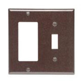 Comb. Wallplate, 2-Gang, Toggle/Decora, Thermoset, Brown, Standard By Leviton 80405
