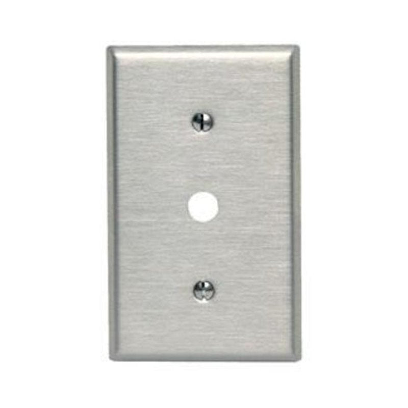 Phone/Cable Wallplate, 1-Gang, .406" Hole, 302 SS