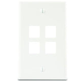 Wallplate, Quickport, 4-Port, 1-Gang, White By Leviton 41080-4WP