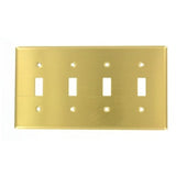 Toggle Switch Wallplate, 4-Gang, Brass By Leviton 81012