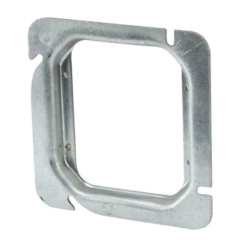 4-11/16" Square Cover, 2-Device, Mud Ring, 1/2" Raised, Drawn