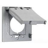 Weatherproof Cover, 2-Gang, Single Receptacle, Horizontal/Vertical, Aluminum, Gray By Hubbell-TayMac MX2150S