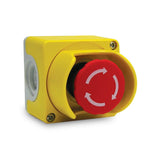 Emergency Stop Control Station, 2 N.C., Yellow/Light Gray, Red, Twist Release, Pushbutton By ABB CEPY1-2001