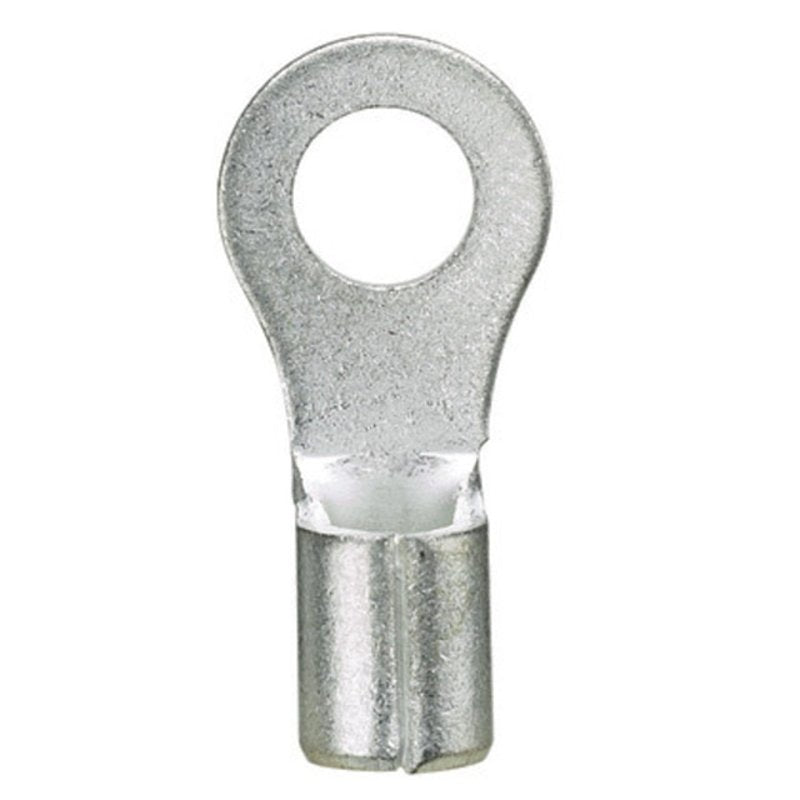 Ring Terminal, Non-Insulated, 12 - 10 AWG, 1/4" Stud Size, 50/PK