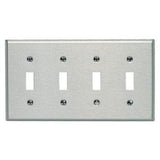 Toggle Switch Wallplate, 4-Gang, 430 Stainless Steel By Leviton 84012