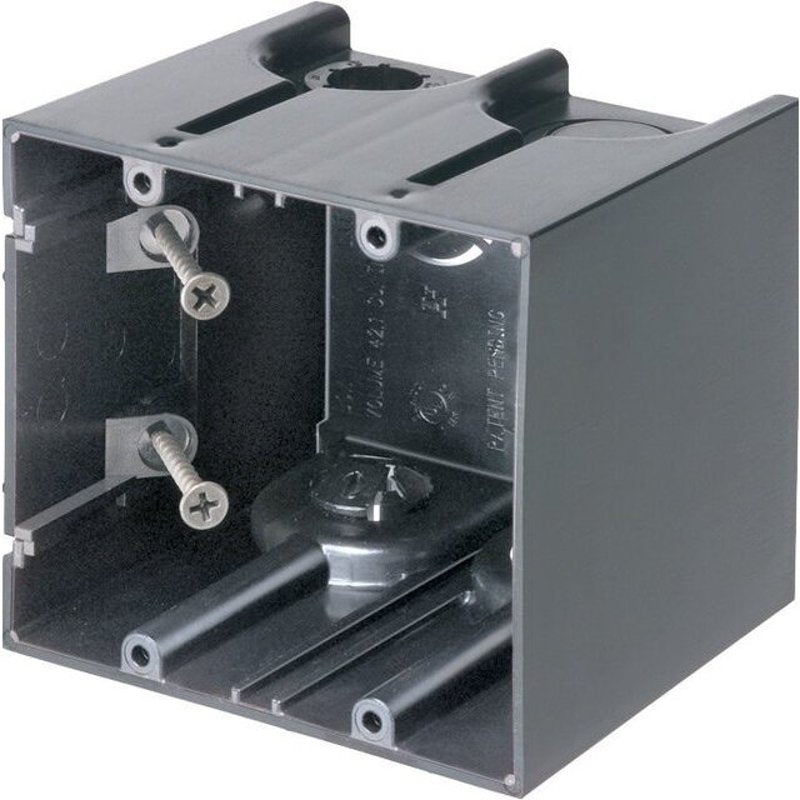 Switch/Outlet Box, 2-Gang, 3-1/2" Deep, Non-Metallic