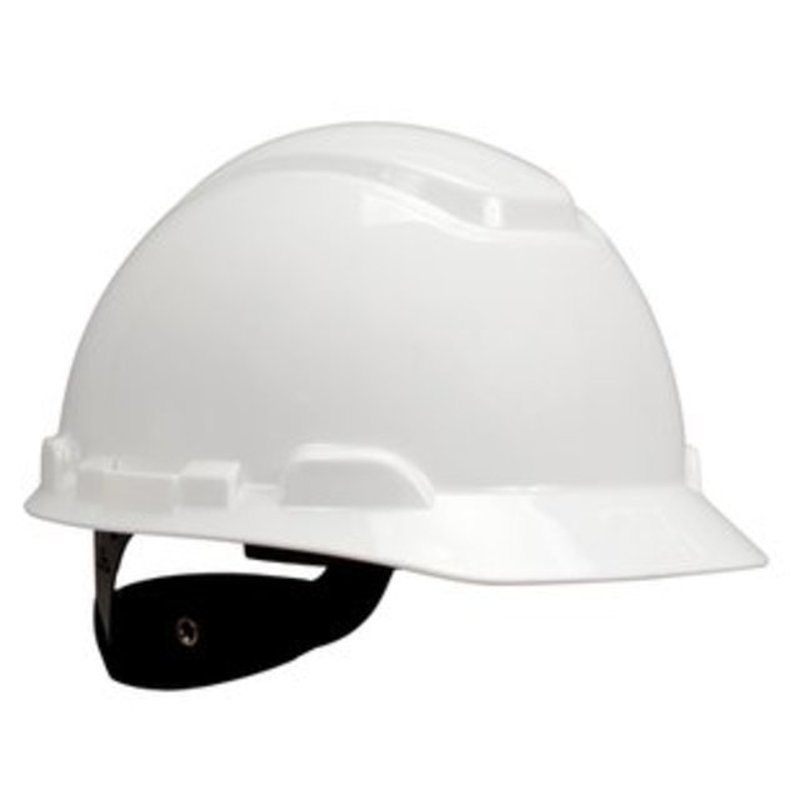 H-700 Series White Hard Hat, Short Brim, 4-Point Rachet Suspension