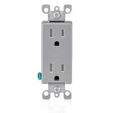 Decora Duplex Receptacle, 15A, 125V, 5-15R, Gray By Leviton T5325-GY