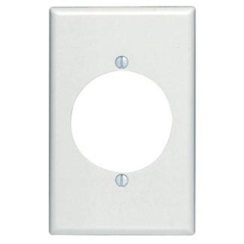 Single Receptacle Wallplate, 1-Gang, 2.150" Hole, Thermoset, White Midway