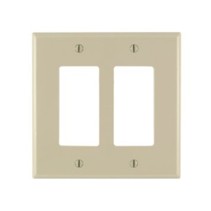 Decora Wallplate, 2-Gang, Thermoset, Ivory, Oversized