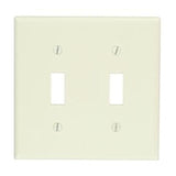 Toggle Switch Wallplate, 2-Gang, Thermoset, Lt. Almond By Leviton 78009