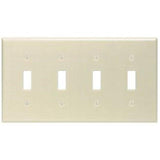 Toggle Switch Wallplate, 4-Gang, Thermoset, Ivory By Leviton 86012