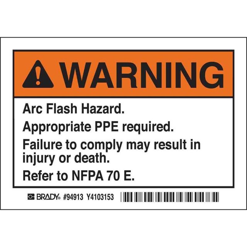 Arc Flash Hazard Label (1=5 Pack)