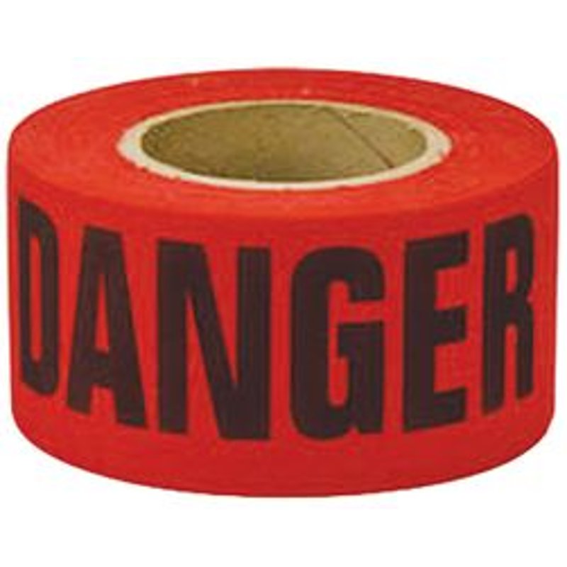 "DANGER" Barricade Tape, 3" x 1000', Red