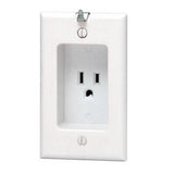 Clock Hanger Receptacle, 15A, 125V, 5-15R, White By Leviton 688-W