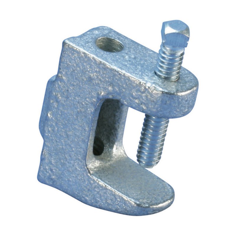 Heavy Duty Reversible Beam Clamp, Rod Size 1/4", Max 3/4" Flange