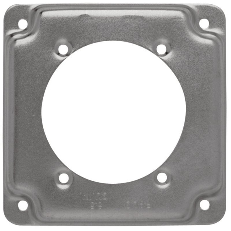 4" Square Exposed Work Cover, Single Receptacle 2.625