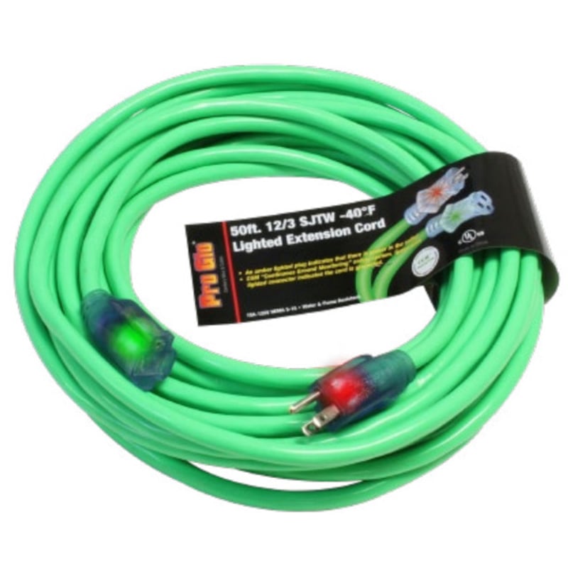 Cold Weather Extension Cord, 50', 12/3 SJTW, -40°F