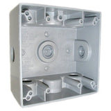 Weatherproof Outlet Box, 2 Gang, (7) 1/2