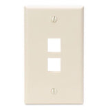Wallplate, Quickport, 2-Port, 1-Gang, Ivory By Leviton 41080-2IP