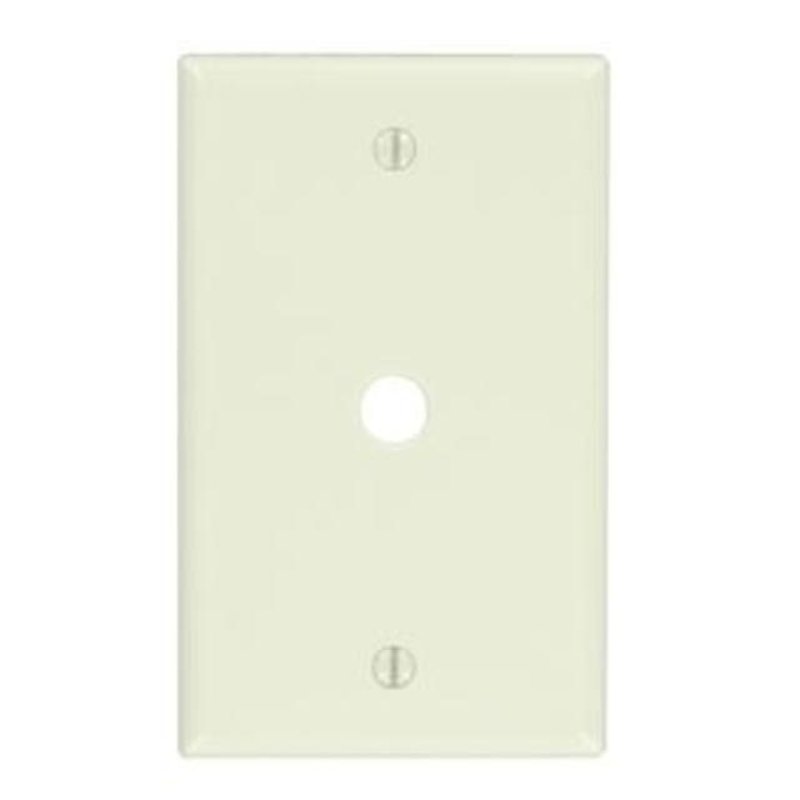 Phone/Cable Wallplate, 1-Gang, .406" Hole, Lt Alm Thermoset