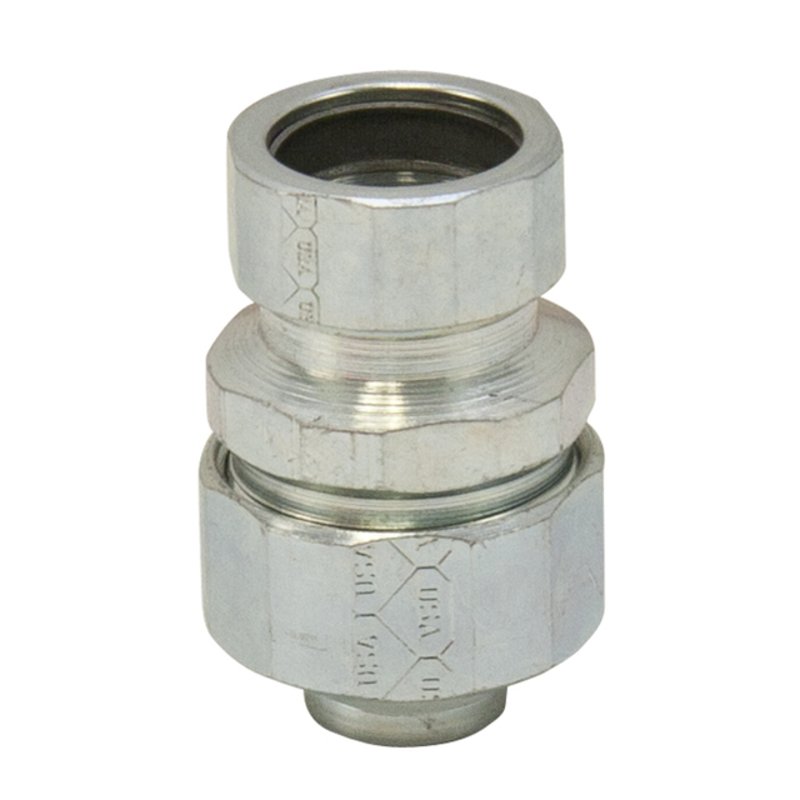 Liquidtight to EMT Adapter, 3/4", Steel/Zinc By American Fittings STRE ...