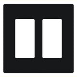 Dimmer/Fan Control Wallplate, 2-Gang, Black, Claro Series By Lutron CW-2-BL