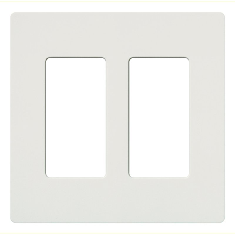 Dimmer/Fan Control Wallplate, 2-Gang, White, Claro Series