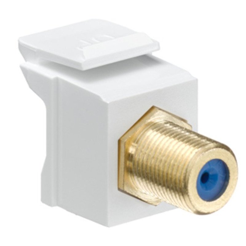 Snap-In Connector, Quickport, F-Connector, Gold/White