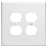 Duplex Receptacle Wallplate, 2-Gang, Thermoset, White, Oversized By Leviton 88116