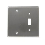 Comb. Wallplate, 2-Gang, Toggle/Blank, Stainless Steel By Leviton 84006-40