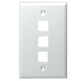 3-Port Blank Wallplate By DataComm Electronics 20-3003-WH